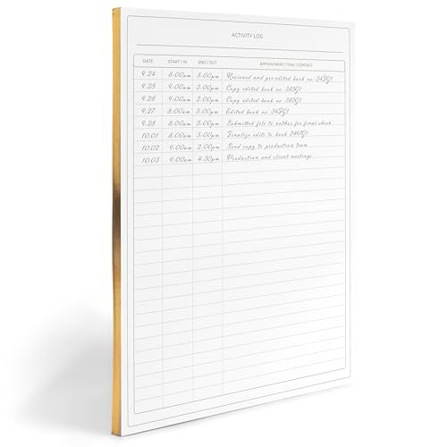 Activity Log Notepad - Log Comprehensive 50-Page - Sign in Sheet - You ...
