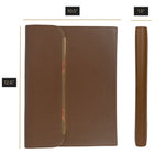 Load image into Gallery viewer, Brown Vegan Leather Portfolio Binder -Padfolio with Magnetic Closure &amp; Gold Trim
