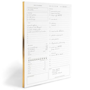 Daily Planner To-Do List Notepad - 50 Page Daily Planner Pad Checklist, To-Do List Notebook, and Work Planner - Daily Schedule Planner - 8.5 x 11 Inch Daily Planner Notepad - Task Planner Blu Monaco