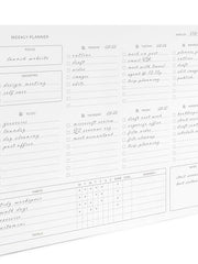 Load image into Gallery viewer, Black Weekly Planning Pad - Undated Calendar Notepad with 52 Tear-Off Sheets - Versatile Organizer for To-Do Lists, Scheduling, and Desk Planning
