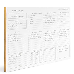 Weekly Planner pad - Weekly Calendar Notepad with 50 Tear-Off Sheets - Versatile Weekly Planning, To-Do Lists, and Calendar Management - Undated Weekly Planner Notepad for Desk Planner by Blu Monaco