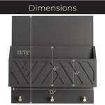 Load image into Gallery viewer, Mail Organizer Wall Mounted - Grey Wood Wall Mount Mail Holder Modern Key Holder
