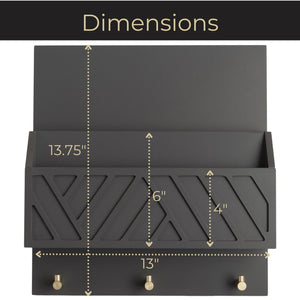 Load image into Gallery viewer, Mail Organizer Wall Mounted - Grey Wood Wall Mount Mail Holder Modern Key Holder
