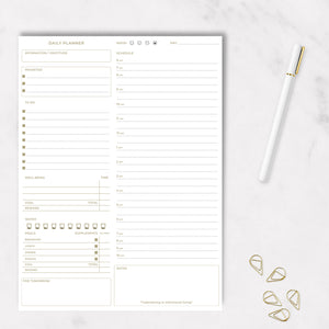 Daily To Do List Notepad for Work - Daily Planner Pad 8.5 x 11 50 Sheet with Gold Edge - Daily Planner Notepad - Daily Schedule Board - Daily Plan - Daily Notepad - Work To Do List Notebook Organizer
