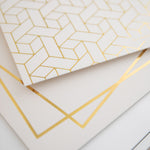 Load image into Gallery viewer, Set of 12 Cream White Cute Hanging File Folders Letter Size with Geometric Gold Foil Designs, Letter Size Decorative Hanging Folders for Filing Cabinet and Hanging File System, File Cabinet Folders
