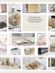 Load image into Gallery viewer, Black and White Striped Foldable File Storage Box with Lid, Gold Accents, and Black Metal Rods - Stylish and Functional File Organizer for Letter and Legal-Size Hanging File Folders - Office Storage