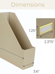 Load image into Gallery viewer, Set of 6 Foldable Magazine File Holders in Taupe with Label Holders
