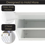 Load image into Gallery viewer, Mail Organizer Wall Mounted - White Wooden Mail Holder for Wall - Key Hanger
