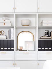 Load image into Gallery viewer, BLU MONACO Foldable Black Magazine File Holder with Gold Label Holder - Set of 6 Cardboard Magazine File Boxes Desk File Organizer
