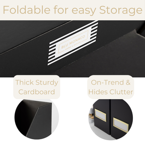 Set of 6 Foldable Magazine File Holders in Taupe with Label Holders