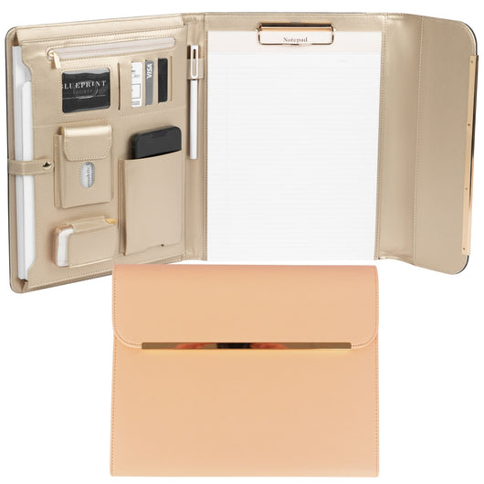 BLU MONACO Pink Vegan Leather Portfolio Binder for Women