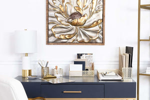 Load image into Gallery viewer, Riviera Gold Magazine File Holder - Decorative Magazine Holder for Desk - Metal Magazine Holders for Shelves - Magazine Organizer Bin - Book Holder and File Boxes
