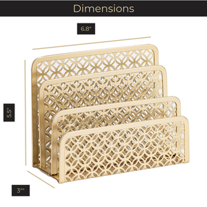 Load image into Gallery viewer, BLU MONACO Gold Desk Mail Organizer Countertop - Letter Holder for Desk - Mail Storage - Bill Organizer for Desk - Gold Letter Sorter
