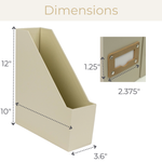Load image into Gallery viewer, Set of 6 Foldable Magazine File Holders in Beige Linen with Label Holders
