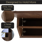 Load image into Gallery viewer, Mail Organizer Wall Mounted - Brown Wooden Mail Holder for Modern Keys Holder

