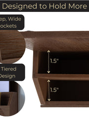 Load image into Gallery viewer, Mail Organizer Wall Mounted - Brown Wooden Mail Holder for Modern Keys Holder
