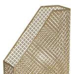 Load image into Gallery viewer, BLU MONACO Gold Magazine Holder - Metal Magazine File Box - Gold Desk Magazine File - Gold Metal Desktop Magazine Holder
