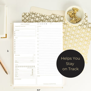 Load image into Gallery viewer, Daily To Do List Notepad for Work - Daily Planner Pad 8.5 x 11 50 Sheet with Gold Edge - Daily Planner Notepad - Daily Schedule Board - Daily Plan - Daily Notepad - Work To Do List Notebook Organizer
