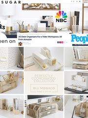 Load image into Gallery viewer, Gold Magazine Basket, PVC Leather Decorative Magazine Holder
