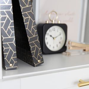 Load image into Gallery viewer, Geometric Gold Foil Black Binder 3 Ring - Set of 2-1 Inch Binders 3 Ring - 3 Ring Binders - 3 Ring Binders 1 Inch, Three Ring Binder - Cute Binder - Modern Preppy - 3 Hole Cute Binders
