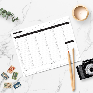 Load image into Gallery viewer, Dots Weekly Notepad - Time Blocking Pad with 52 Tear-Off Sheets - Beautiful Desk Organizer with Hourly Slots, Priorities, and Goals
