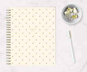2024 Weekly Planner Large with Gold Polka Dot Design