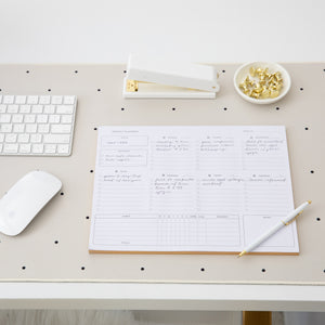 Black Weekly Planning Pad - Undated Calendar Notepad with 52 Tear-Off Sheets - Versatile Organizer for To-Do Lists, Scheduling, and Desk Planning