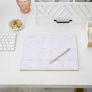 Black Weekly Planning Pad - Undated Calendar Notepad with 52 Tear-Off Sheets - Versatile Organizer for To-Do Lists, Scheduling, and Desk Planning