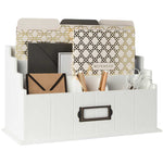 Load image into Gallery viewer, White Wooden Mail Organizer - 3 Tier with Label Holder
