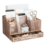 Load image into Gallery viewer, Rose Gold Desk Organizer with Drawer
