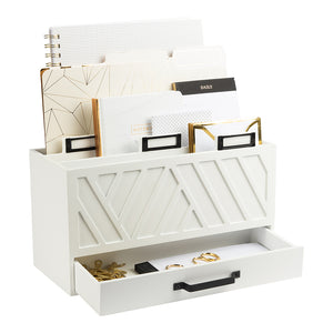 Load image into Gallery viewer, White Wooden Mail Organizer - 3 Tier - Decorative Inbox - Letter Sorter
