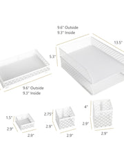 Load image into Gallery viewer, Riviera 6 Piece White Interlocking Desk Organizer Set
