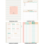 Load image into Gallery viewer, 2026–2027 Teacher Planner – Pastel Striped Cover | Best‑Selling Academic Lesson Plan Book for Teachers | July 2026–June 2027 | Monthly &amp; Weekly Planning, Stickers, Pocket &amp; Snap‑In Bookmark
