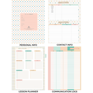 Load image into Gallery viewer, 2026–2027 Teacher Planner – Pastel Striped Cover | Best‑Selling Academic Lesson Plan Book for Teachers | July 2026–June 2027 | Monthly &amp; Weekly Planning, Stickers, Pocket &amp; Snap‑In Bookmark

