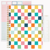 Undated Teacher Planner – 12 Months & 52 Weeks | Colorful Checkerboard Cover | Monthly & Weekly Lesson Plan Book with Stickers, Storage Pocket & Snap‑In TODAY Bookmark | Classroom Organizer with Logs, Checklists & Student Info