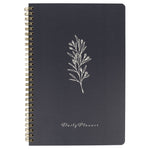 Load image into Gallery viewer, BLU MONACO Minimalist Daily Planner and Notebook with Hourly Schedule - 160 Pages, 80 Days - Grey with Botanical Design - Aesthetic Spiral To-Do List Notepad for Easy Task and Appointment Management - Stylish Book for School, Office, or Home Organization
