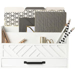 Load image into Gallery viewer, White Wooden Mail Organizer with Drawer
