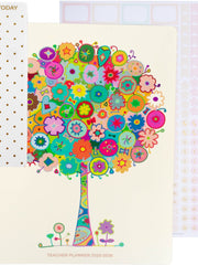Load image into Gallery viewer, Blu Monaco Teacher Planner 2025-2026 Academic Year - Colorful Tree Design, 8.5&quot; x 11&quot; Weekly &amp; Monthly Lesson Planner, Spiral Bound, 215 Stickers, Bookmark, July 2025-2026
