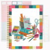 Undated Teacher Planner – 12 Months & 52 Weeks | Colorful School Supplies Cover | Monthly & Weekly Lesson Plan Book with Stickers, Storage Pocket & Snap‑In TODAY Bookmark | Classroom Organizer with Logs, Checklists & Student Info