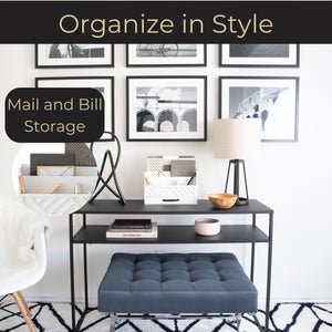 White Wooden Mail Organizer with Drawer