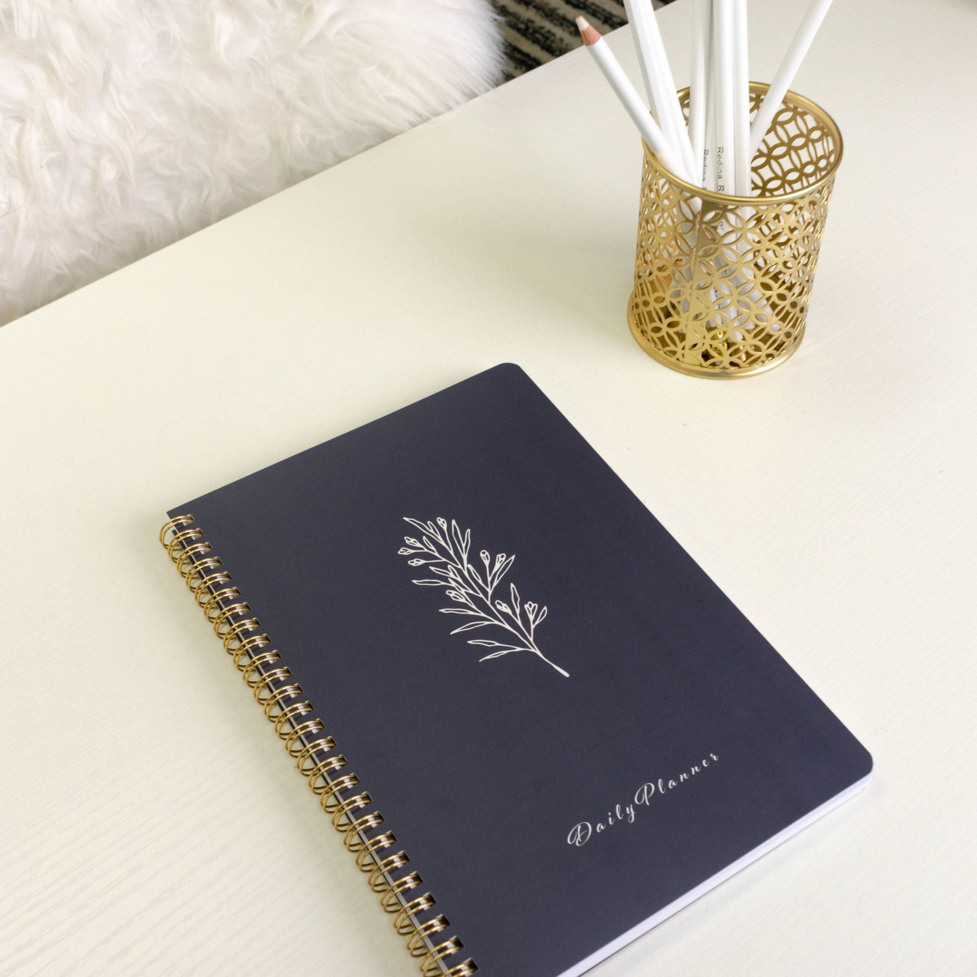 Planner Blue Notebook BLU MONACO Minimalist Daily Planner and Notebook with Hourly Schedule ...