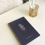 Load image into Gallery viewer, BLU MONACO Minimalist Daily Planner and Notebook with Hourly Schedule - 160 Pages, 80 Days - Grey with Botanical Design - Aesthetic Spiral To-Do List Notepad for Easy Task and Appointment Management - Stylish Book for School, Office, or Home Organization
