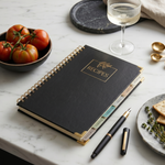Load image into Gallery viewer, Large Black Spiral Recipe Book – 160 Recipes, Lay‑Flat Design, Thick Paper, Color Tabs
