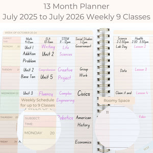 Load image into Gallery viewer, Blu Monaco Teacher Planner 2025-2026 Academic Year - Colorful Tree Design, 8.5" x 11" Weekly &amp; Monthly Lesson Planner, Spiral Bound, 215 Stickers, Bookmark, July 2025-2026

