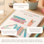 Load image into Gallery viewer, 2026–2027 Teacher Planner – Colorful Books Cover | Academic Year Lesson Plan Book for Teachers | July 2026–June 2027 | Monthly &amp; Weekly Planning, Stickers, Pocket &amp; Snap‑In Bookmark

