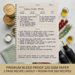 Load image into Gallery viewer, Large Black Spiral Recipe Book – 160 Recipes, Lay‑Flat Design, Thick Paper, Color Tabs
