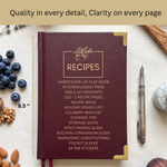 Load image into Gallery viewer, Merlot Vegan Leather Recipe Book – 100 Recipes, Thick Paper, Storage Pocket, Color Tabs
