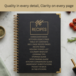 Load image into Gallery viewer, Large Black Spiral Recipe Book – 160 Recipes, Lay‑Flat Design, Thick Paper, Color Tabs
