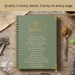 Load image into Gallery viewer, Large Green Spiral Recipe Book – 160 Recipes, Lay‑Flat Design, Thick Paper, Color Tabs
