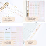 Load image into Gallery viewer, Blu Monaco Teacher Planner 2025-2026 Academic Year - Pastel Stripes, 8.5” x 11” Weekly &amp; Monthly School Lesson Planner Book for Teachers, Spiral Bound, 215 Stickers, Bookmark, July 25-26
